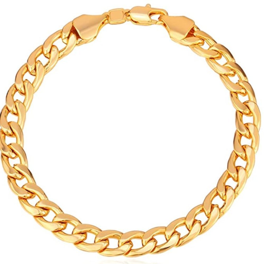 Mens 18k Gold 7mm Bracelet
